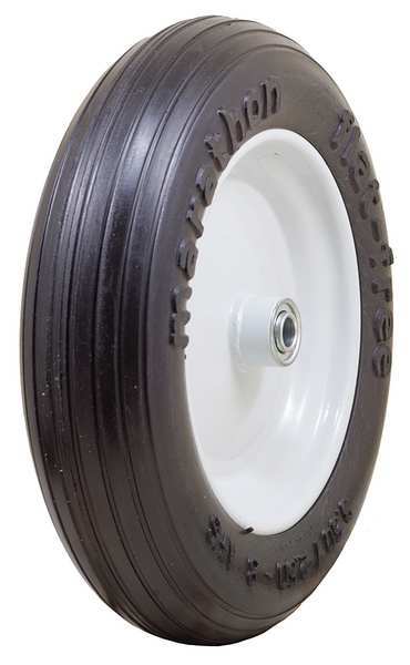 Marastar Flat Free Wheel, Polyurethane, 350lb, White 00081