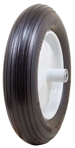 Marastar Flat Free Wheel, Polyurethane, 500lb, White 00001