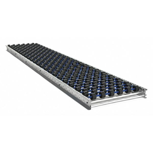 Unex Span Track Flow Rack Conveyor, Roller Type, 3 ft 6 in L, 18 in W, 50 lb/ft Max Load Capacity 99S5W183X42