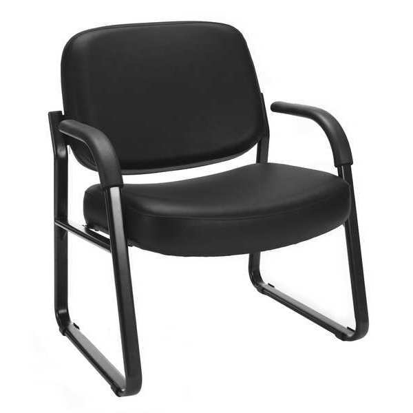 Ofm Black Guest/Reception Chair, 27 1/2" W 28-3/4" L 35" H, Integrated, Vinyl Seat, 407 Series 407-VAM-606