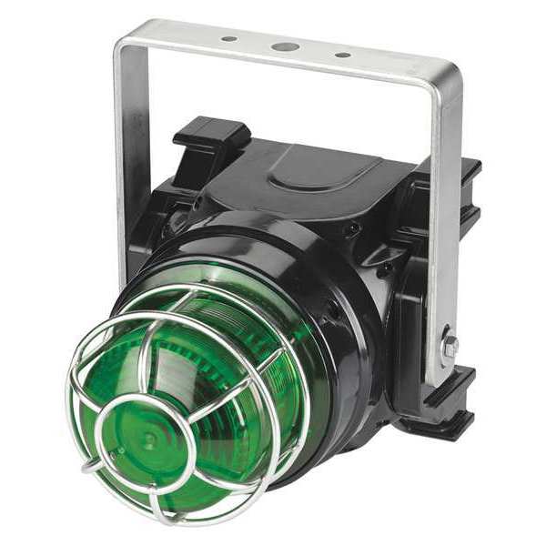 Federal Signal Strobe Light, Green, Xenon, 1.50A, Brckt Mnt G-STR-024-T-G