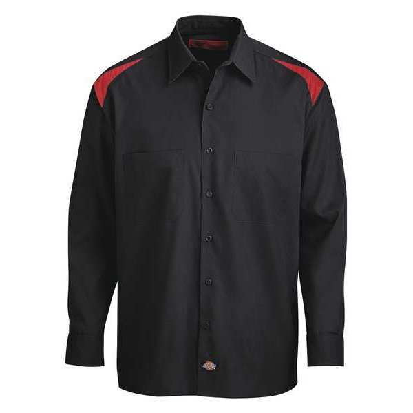 Dickies Long Sleeve Shirt, Black English Red, 2XL 6605BR RG 2XL