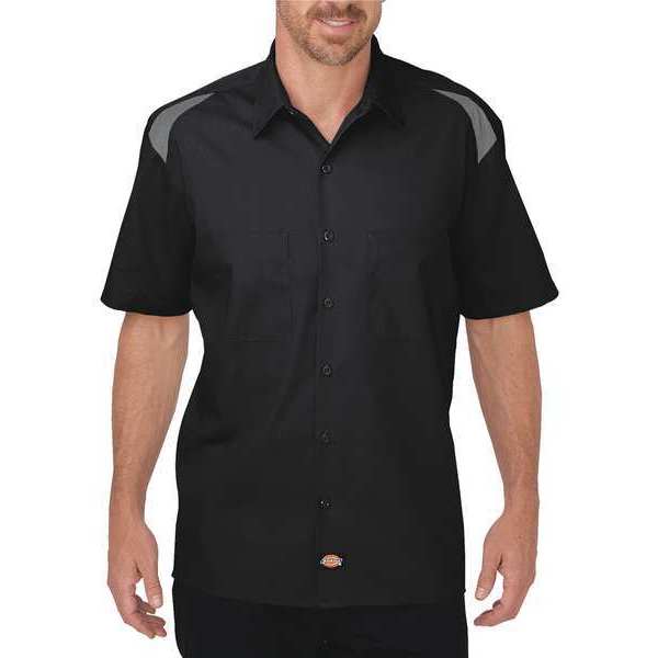 Dickies Short Sleeve Shirt, Black Smoke, XL 05BKSM RG XL
