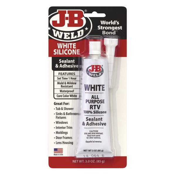 J-B Weld Sealant, 3 oz, Tube, White, Silicone Base 31312