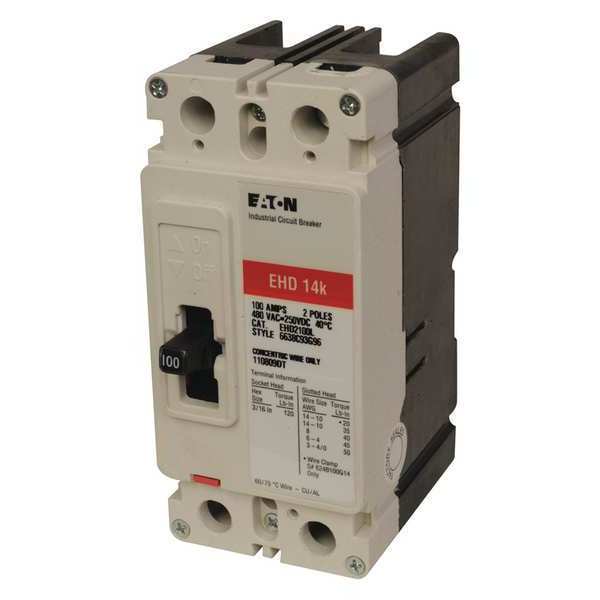 Eaton Molded Case Circuit Breaker, EHD Series 30A, 2 Pole, 480V AC EHD2030