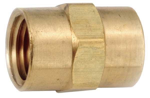 Zoro Select Brass Coupling, FNPT, 1/8" Pipe Size 706103-02