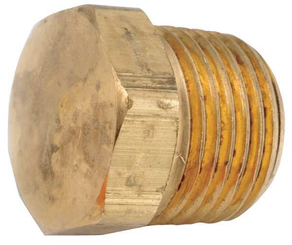 Zoro Select Brass Hex Head Plug, MNPT, 1/2" Pipe Size 706121-08