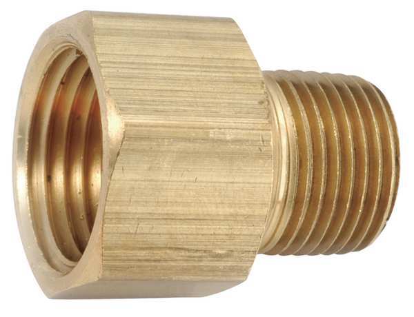 Zoro Select Brass Reducer, FNPT x MNPT, 1/2" x 3/8" Pipe Size 706120-0806