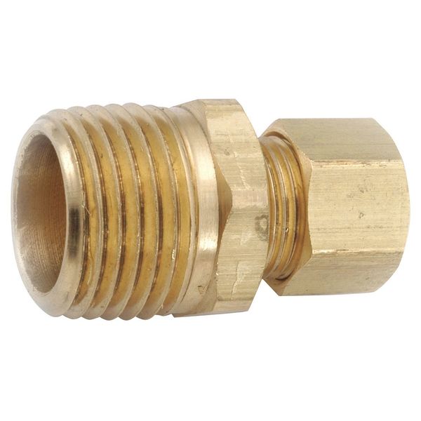 Zoro Select 1/2" Compression x MNPT Low Lead Brass Connector 700068-0806