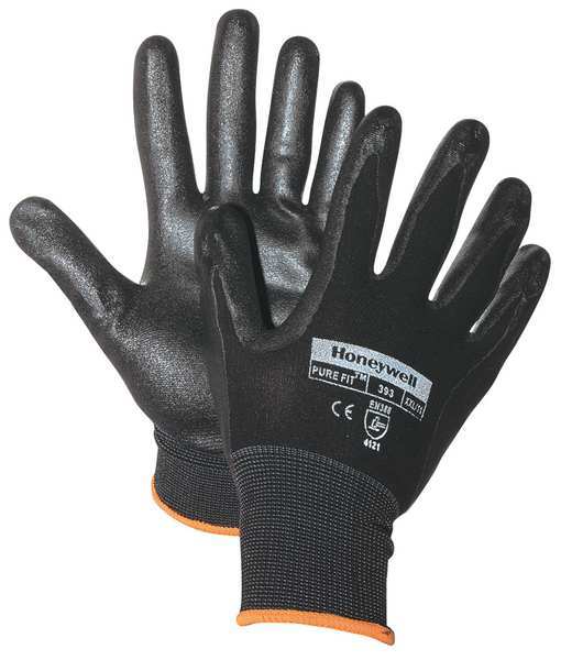 Honeywell North Nitrile Coated Gloves, Palm Coverage, Black, S, PR 393-S