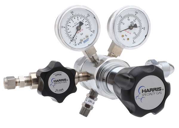 Harris Specialty Gas Regulator, Two Stage, CGA-350, 0 to 125 psi, Use With: Hydrogen KH1093