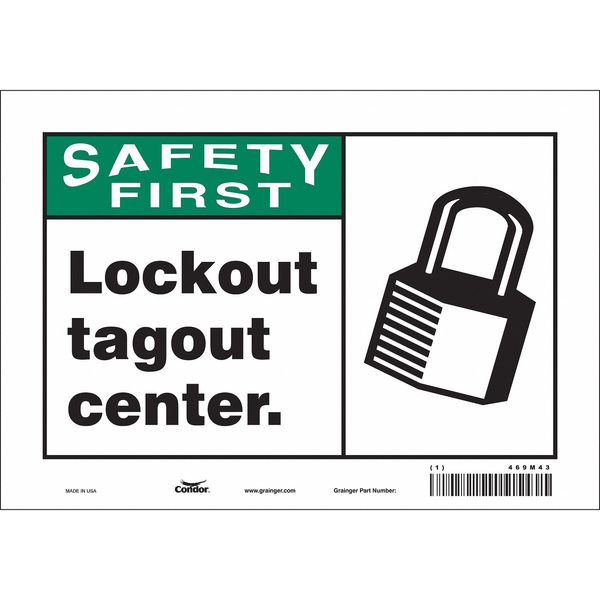 Condor Safety Sign, 7 in Height, 10 in Width, Vinyl, Vertical Rectangle, English, 469M43 469M43