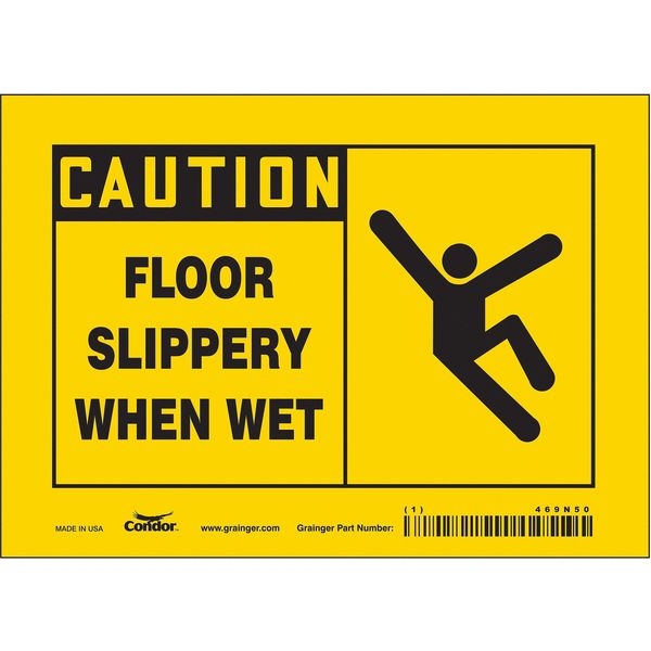 Condor Safety Sign, 5 in Height, 7 in Width, Vinyl, Horizontal Rectangle, English, 469N50 469N50