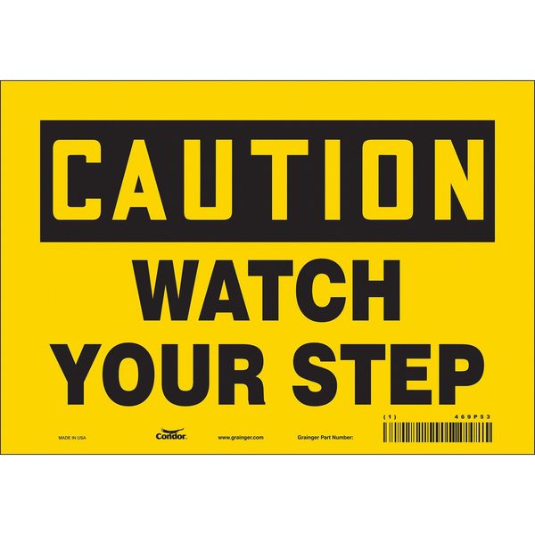 Condor Safety Sign, 7 in Height, 10 in Width, Vinyl, Vertical Rectangle, English, 469P53 469P53