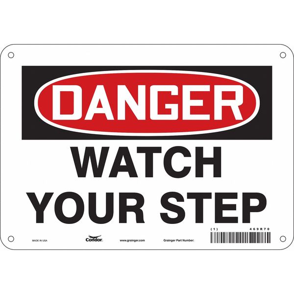 Condor Safety Sign, 7 in Height, 10 in Width, Aluminum, Vertical Rectangle, English, 469R70 469R70