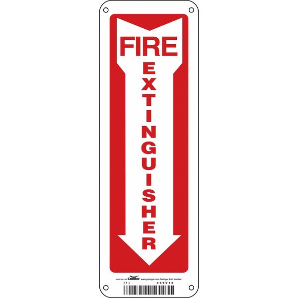 Condor Safety Sign, 12 in Height, 4 in Width, Aluminum, Horizontal Rectangle, English 469V12