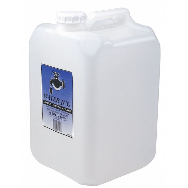 Midwest Can Water Container, 4.5 gal. Cap., Clear, HDPE 9119