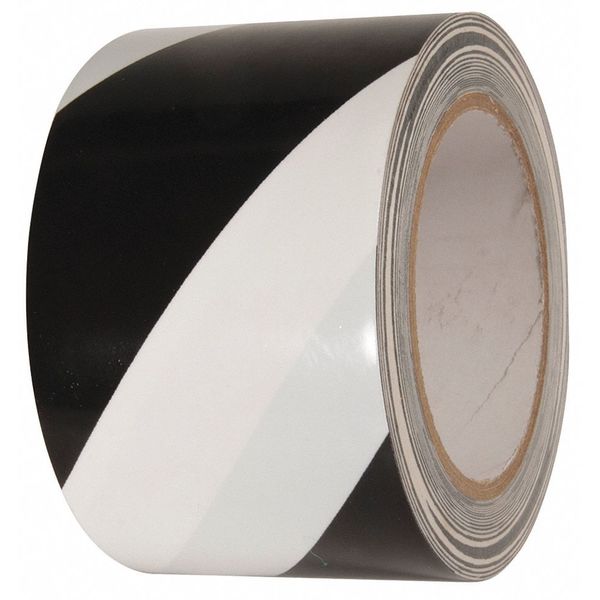Incom Marking Tape, Striped, Black/White, 3" W, Material: vinyl VHT312