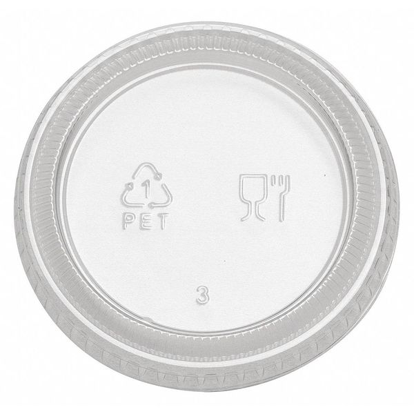 Dixie Portion Cup Lid, Flat, Non Vented, PK24 PL20CLEAR