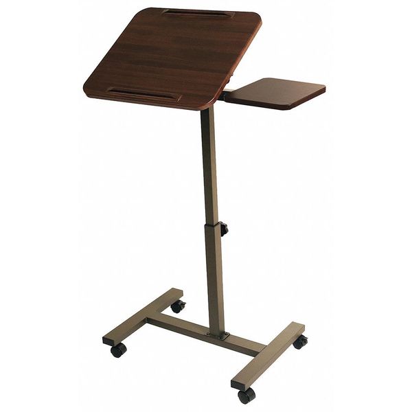 Zoro Select Adjustable Desk, 16" D, 26" W, 27.5" to 40" H, Walnut, Medium Density Fiberboard WEB662