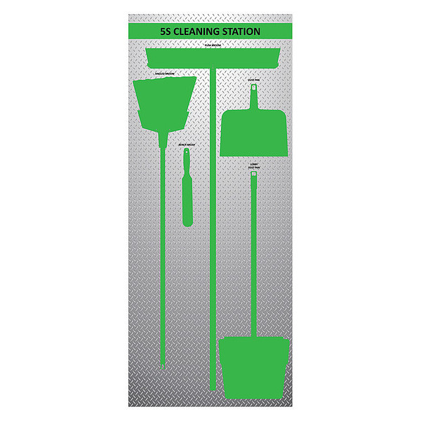 Visual Workplace Dry Shadow Board, 72" Hx30" W 60-3020-7230-614