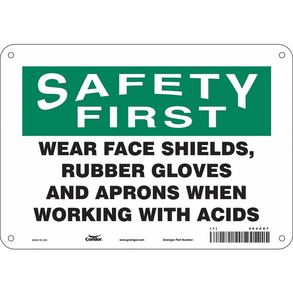 Condor Safety Sign, 7 in Height, 10 in Width, Polyethylene, Vertical Rectangle, English, 464Z87 464Z87