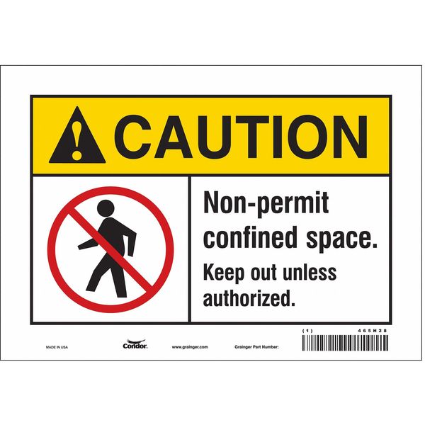 Condor Safety Sign, 7 in Height, 10 in Width, Vinyl, Vertical Rectangle, English, 465H28 465H28