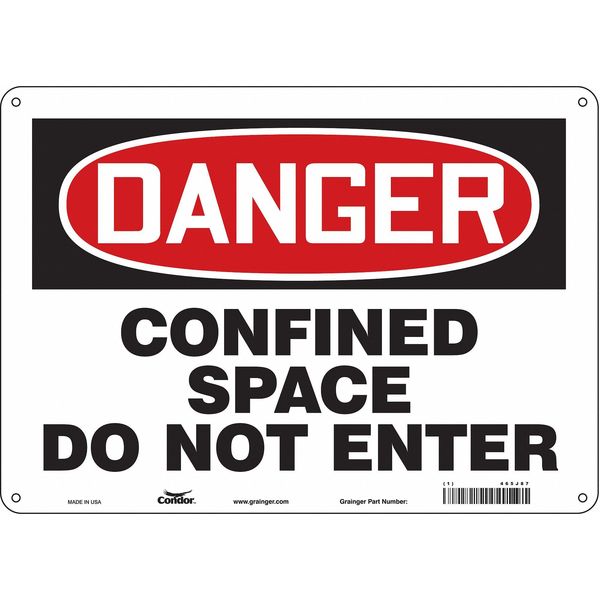 Condor Safety Sign, 10 in Height, 14 in Width, Polyethylene, Horizontal Rectangle, English, 465J87 465J87