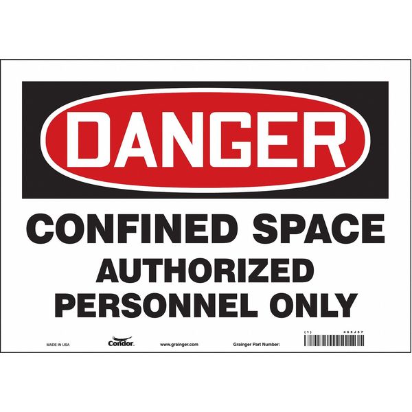 Condor Safety Sign, 10 in Height, 14 in Width, Vinyl, Horizontal Rectangle, English, 465J57 465J57