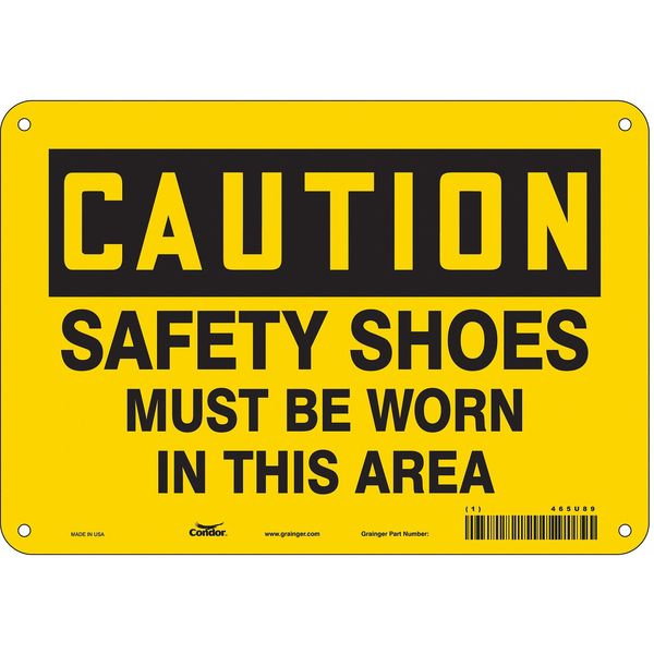 Condor Safety Sign, 7 in Height, 10 in Width, Polyethylene, Vertical Rectangle, English, 465U89 465U89