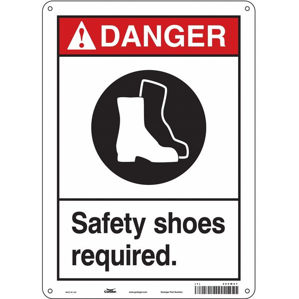 Condor Safety Sign, 14 in Height, 10 in Width, Aluminum, Vertical Rectangle, English, 465W27 465W27