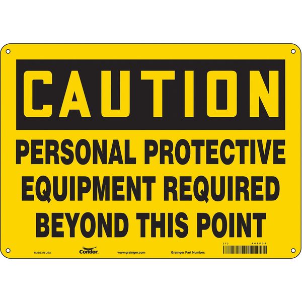 Condor Safety Sign, 10 in Height, 14 in Width, Polyethylene, Horizontal Rectangle, English, 466P35 466P35