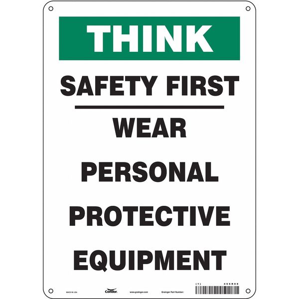 Condor Safety Sign, 14 in Height, 10 in Width, Polyethylene, Vertical Rectangle, English, 466R88 466R88