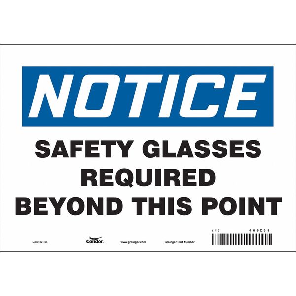 Condor Safety Sign, 7 in Height, 10 in Width, Vinyl, Vertical Rectangle, English, 466Z31 466Z31
