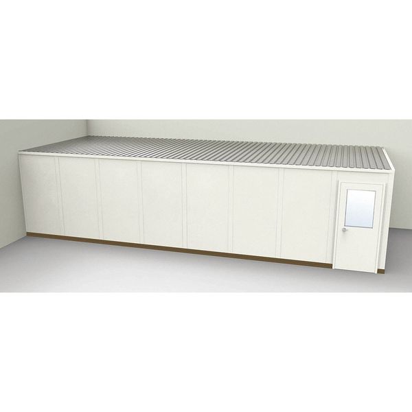 Porta-Fab 2-Wall Modular In-Plant Office, 8 ft 1 3/4 in H, 32 ft 1 1/4 in W, 12 ft 1 1/4 in D, Beige GS1232-2
