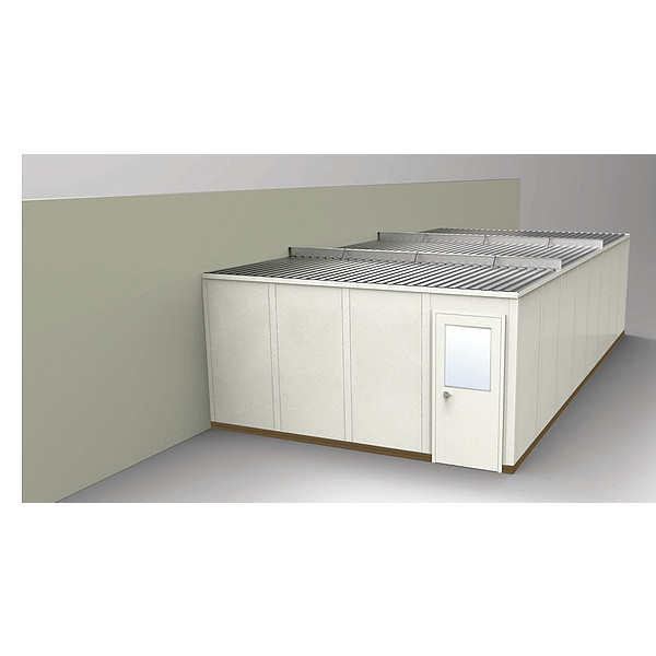 Porta-Fab 3-Wall Modular In-Plant Office, 8 ft 1 3/4 in H, 32 ft 4 1/2 in W, 16 ft 1 1/4 in D, Beige GS1632-3