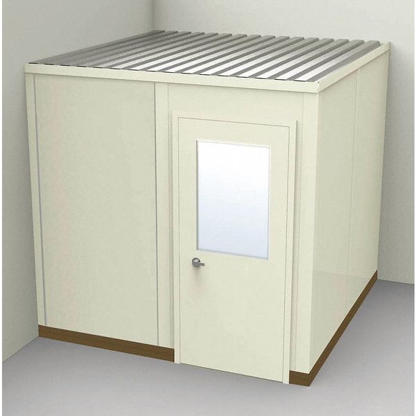 Porta-Fab 2-Wall Modular In-Plant Office, 8 ft 1 3/4 in H, 8 ft 1 1/4 in W, 8 ft 1 1/4 in D, Beige GV88-2