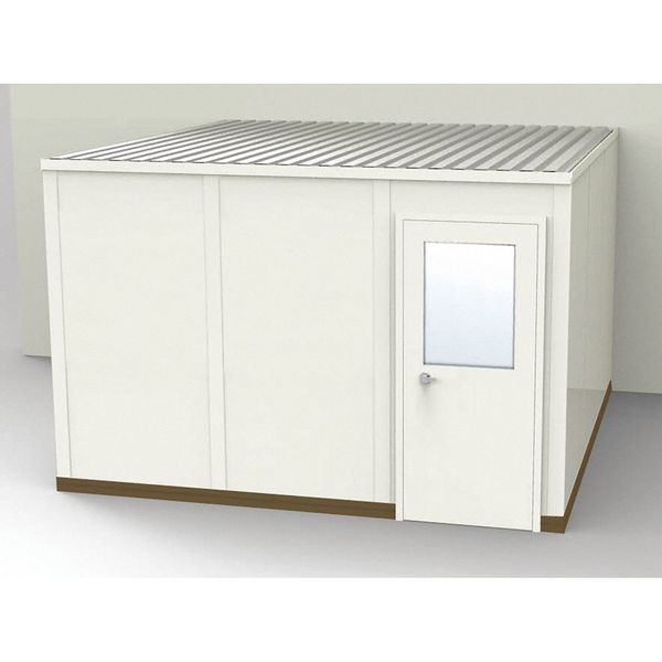 Porta-Fab 3-Wall Modular In-Plant Office, 8 ft 1 3/4 in H, 12 ft 4 1/2 in W, 12 ft 1 1/4 in D, Beige GV1212-3