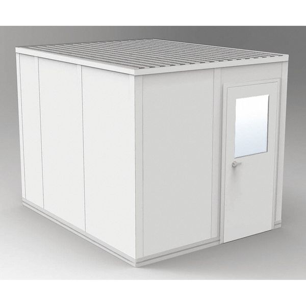 Porta-Fab 4-Wall Modular In-Plant Office, 8 ft 1 3/4 in H, 10 ft 4 1/2 in W, 8 ft 4 1/2 in D, Gray GV810G
