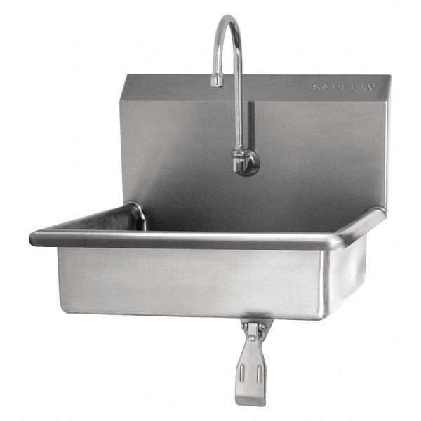 Sani-Lav Hand Sink, Wall Mount, 14"H, Silver, 16 ga. 5A41