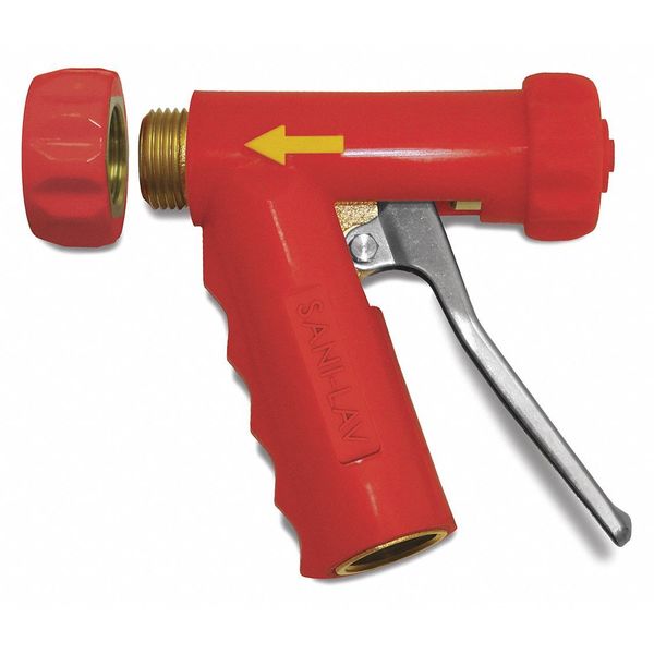 Sani-Lav Spray Nozzle, Red, Brass/SS, 5-1/4" L N1TR