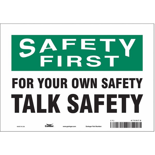 Condor Safety Sign, 7 in Height, 10 in Width, Vinyl, Vertical Rectangle, English, 479H75 479H75