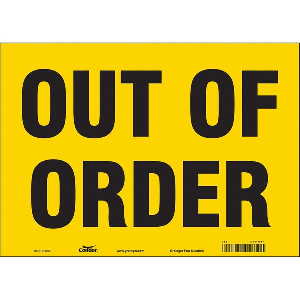 Condor Safety Sign, 10 in Height, 14 in Width, Vinyl, Horizontal Rectangle, English, 479M11 479M11