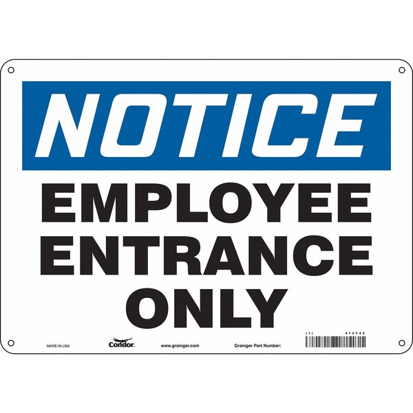 Condor Safety Sign, 10 in Height, 14 in Width, Aluminum, Horizontal Rectangle, English, 472F42 472F42