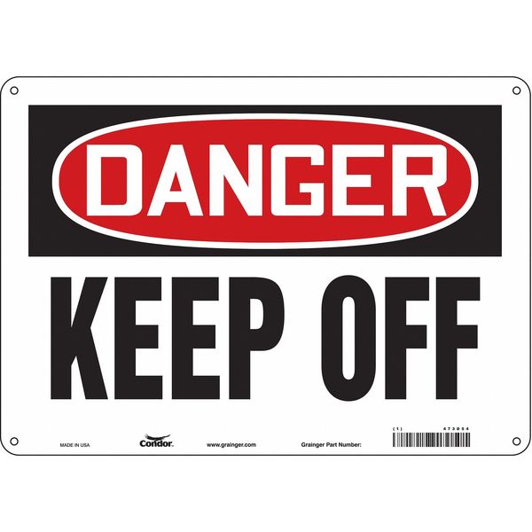 Condor Safety Sign, 10 in Height, 14 in Width, Aluminum, Horizontal Rectangle, English, 473D54 473D54