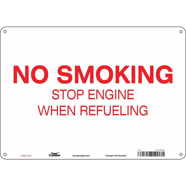 Condor No Smoking Sign, 10" H, 14 in W, Horizontal Rectangle, English, 473P04 473P04