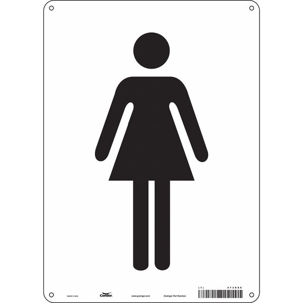 Condor Restroom Sign, 10" W, 14" H, 0.004" Thick, 473X86 473X86