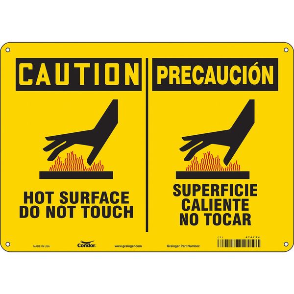 Condor Danger Sign, 10 in H, 14 in W, Aluminum, Horizontal Rectangle, English, Spanish, 474Y24 474Y24