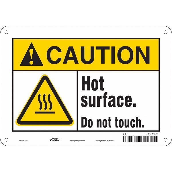 Condor Danger Sign, 7 in H, 10 in W, Polyethylene, Vertical Rectangle, English, 474Y37 474Y37