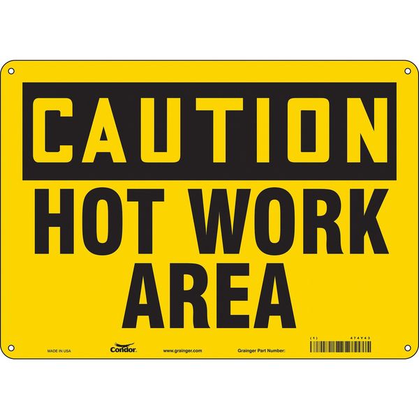 Condor Danger Sign, 10 in H, 14 in W, Aluminum, Horizontal Rectangle, English, 474Y43 474Y43